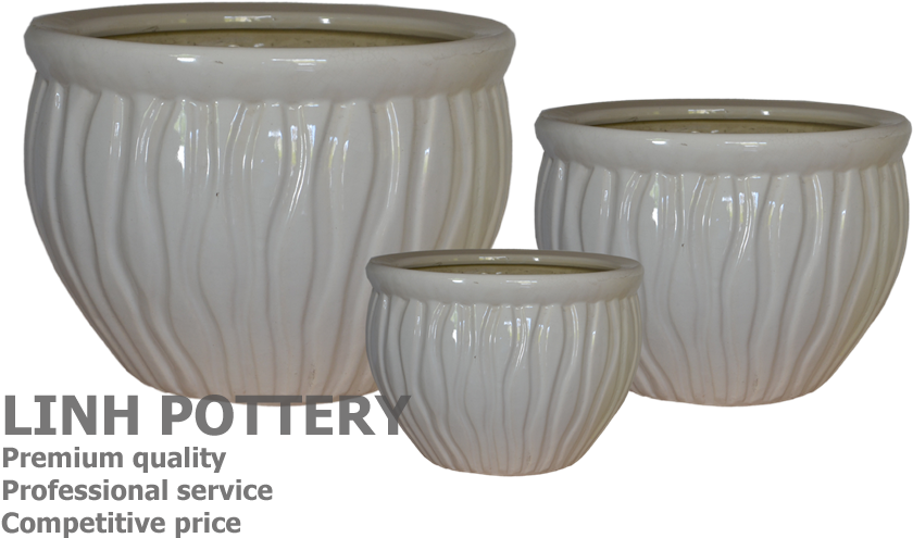 White Glazed Large Cheap Ceramic Flower Pots And Planter - Flowerpot (900x566), Png Download