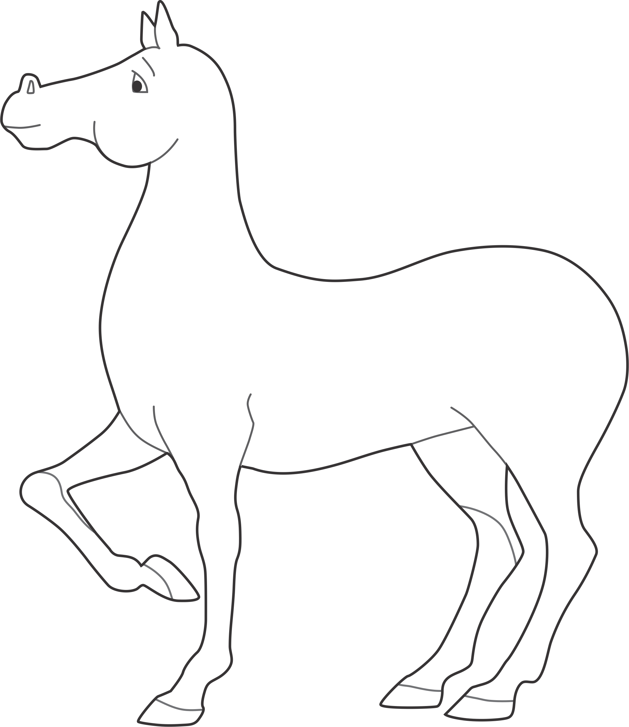 Molde Cavalo Princesa Cinderela Vetor E Png - Molde De Cavalo (2042x2360), Png Download