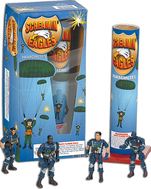 A - Army Men Parachuting Firework (527x662), Png Download