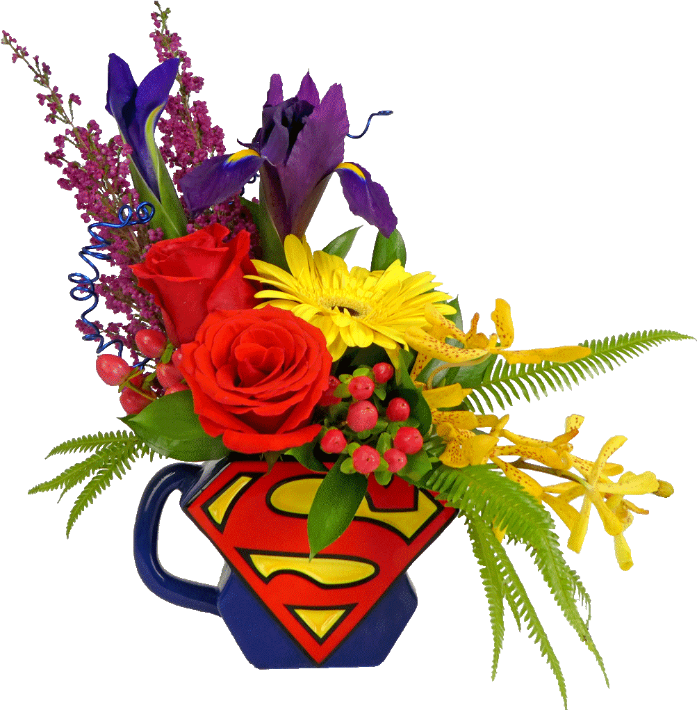 Superman Flower Mug - Superman Flowers (1024x1024), Png Download