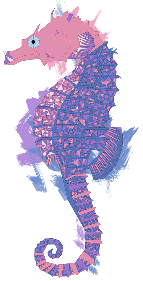 Adesivo Cavalo-marinho De Diana Arendna - Cavalo Marinho Lilas Png (962x962), Png Download