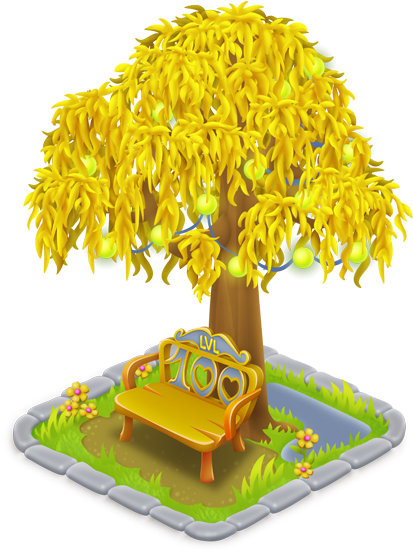 Golden Tree - Hay Day Trees (550x550), Png Download