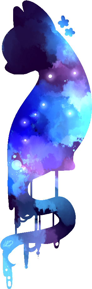 Galaxy Clipart Purple Galaxy - Galaxy Cat (516x992), Png Download