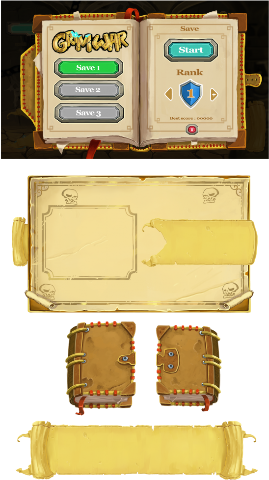 Hud For The Video Game Grimwar - Gold (646x1024), Png Download