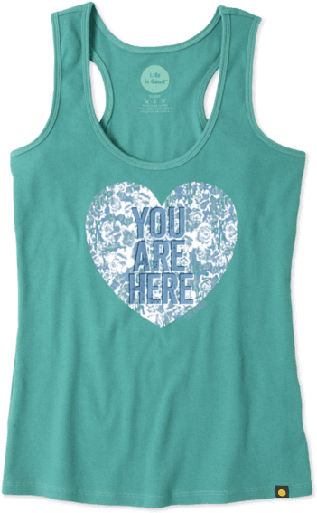 Women's Floral Heart Sleep Tank - Active Tank (570x570), Png Download