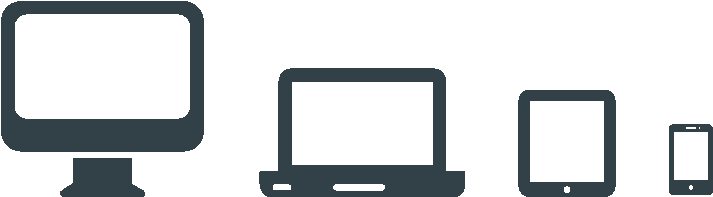 Desktop, Laptop, Tablet, Phone - Tablet Phone Desktop Icon (810x297), Png Download