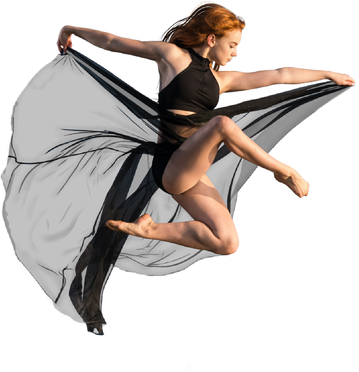 Girl Jump Jumping Pose Sheer Black - Jumping Pose (1030x1024), Png Download