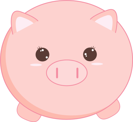 Small Female Pig - Cartoon (452x414), Png Download