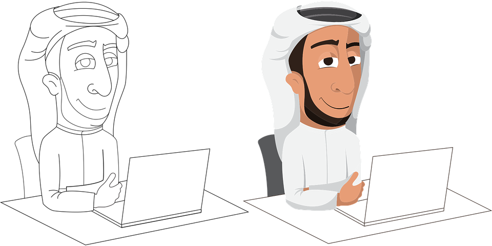 Arab Clipart Arabic Boy - Man Arabic Clipart Png (960x480), Png Download
