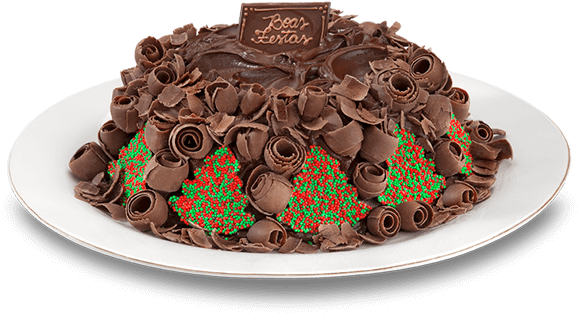 Bolo Boas Festas - Chocolate (600x600), Png Download