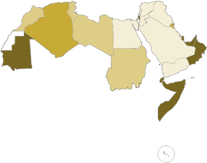 Joining Dates Of Member States - Arab World Map Outline (440x352), Png Download
