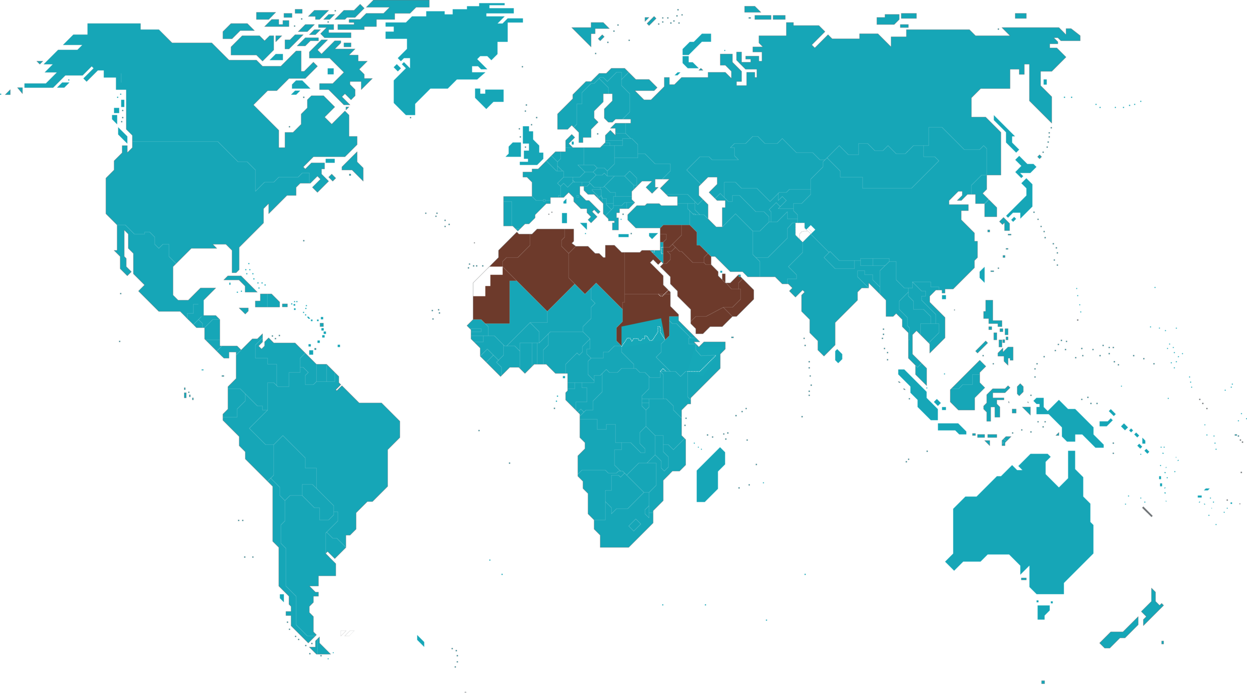 World Map (2500x1389), Png Download