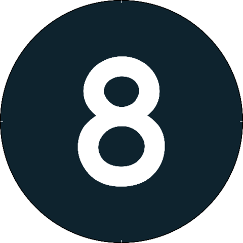 Click To See Printable Version Of Number 8 In Circle - Number 8 In Orange (480x480), Png Download