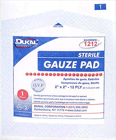 Sterile Gauze Pad 2" X 2\ - Dukal 12-ply Sterile Gauze Pad 3 X 3 Case Pack 3600 (687x687), Png Download