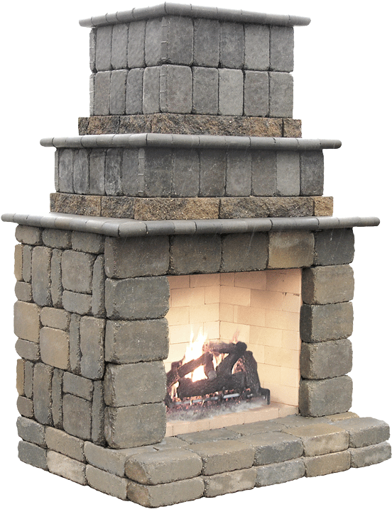 Willow Creek Outdoor Fireplace Kit - Outdoor Fireplace Kits (600x741), Png Download
