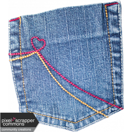 Denim Pocket - Digital Scrapbooking (456x456), Png Download