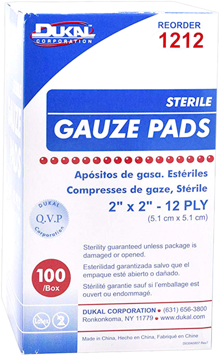 Sterile Gauze Pad 2" X 2\ - Dkl1212 - Sterile Gauze Pads, 2x2, 12 Ply, 100/bx, (800x800), Png Download