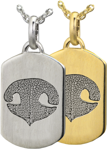 Wholesale Petite Dog Tag Noseprint Jewelry In Silver - Noseprint Round Stainless Steel Pet Cremation Necklace (500x500), Png Download