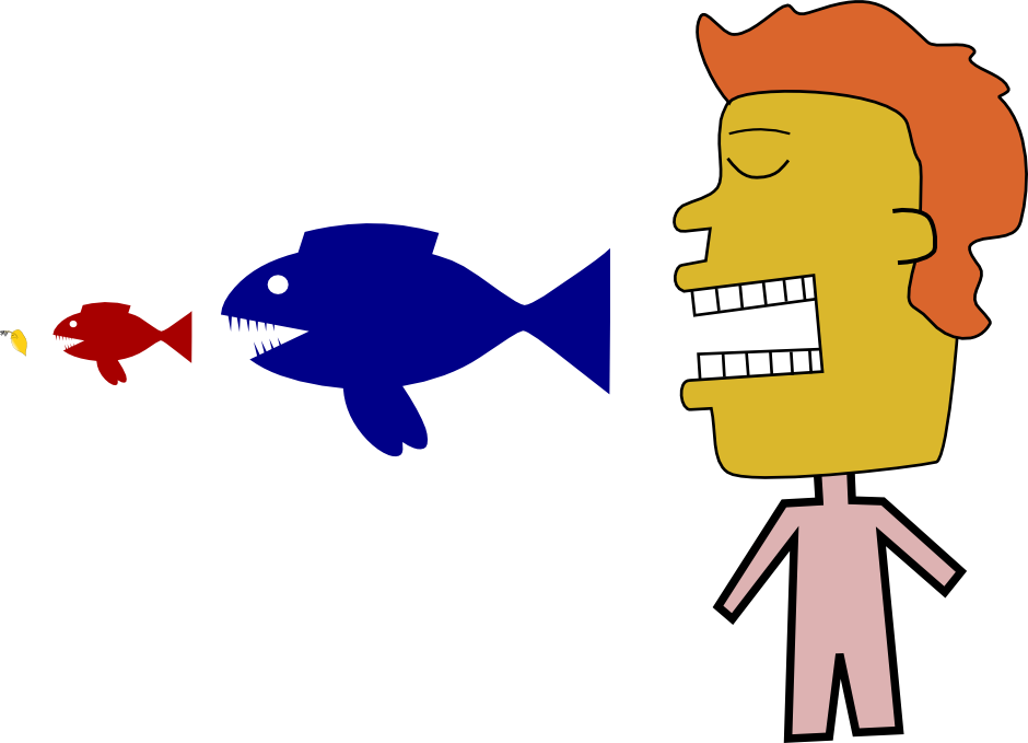 Food Chain From Daphnia To Humans - Eating Cartoon Gif Png (940x679), Png Download