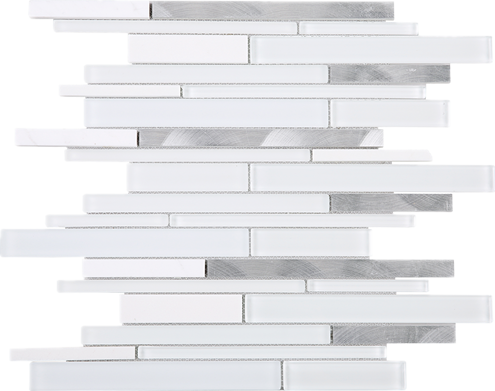 Ist 09 White Slender Glass,stone,aluminum Mosaic Tile - Wood (495x391), Png Download