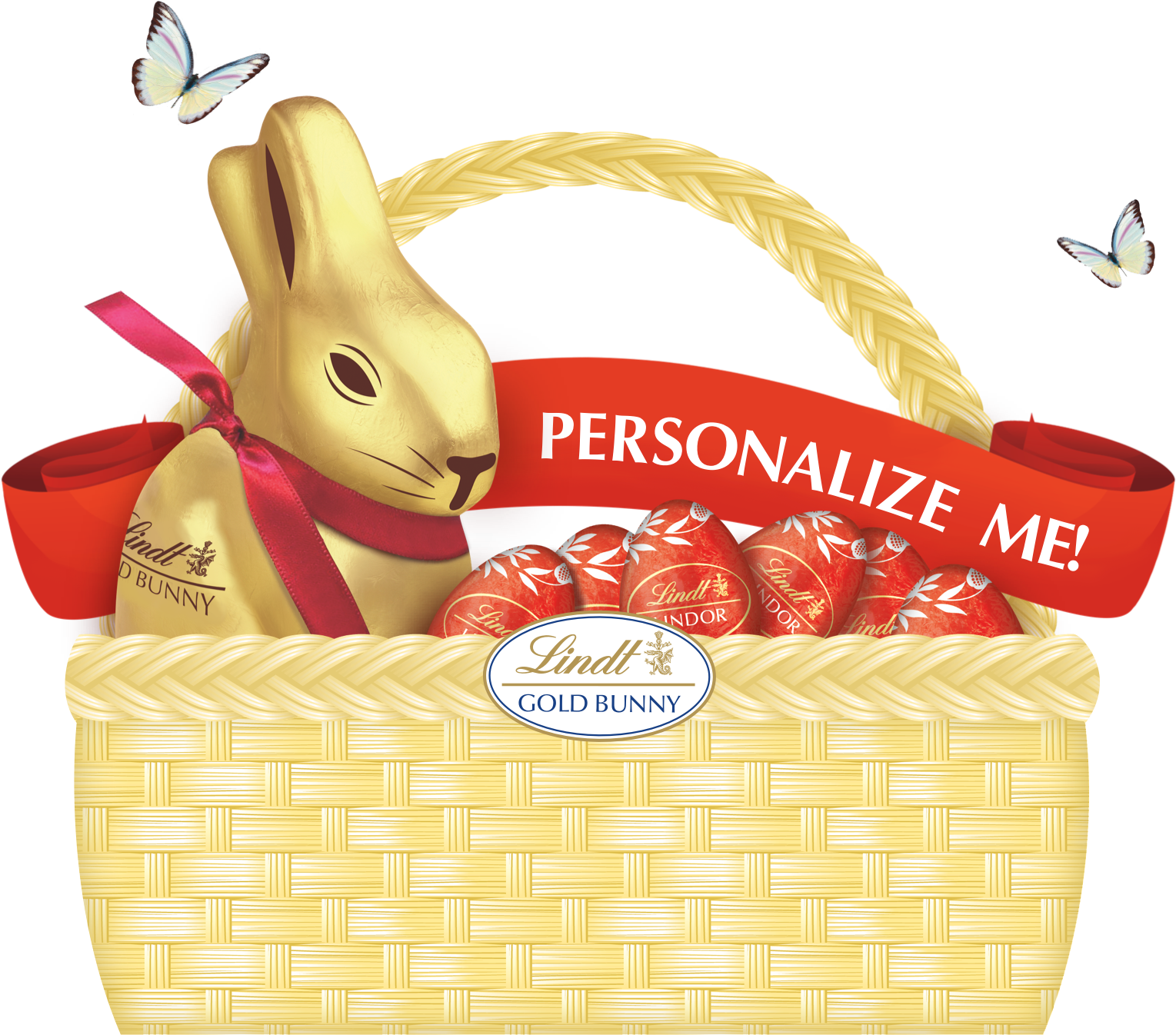 Customize Your Ribbon Today - Lindt Personalized Bunny (1532x1352), Png Download