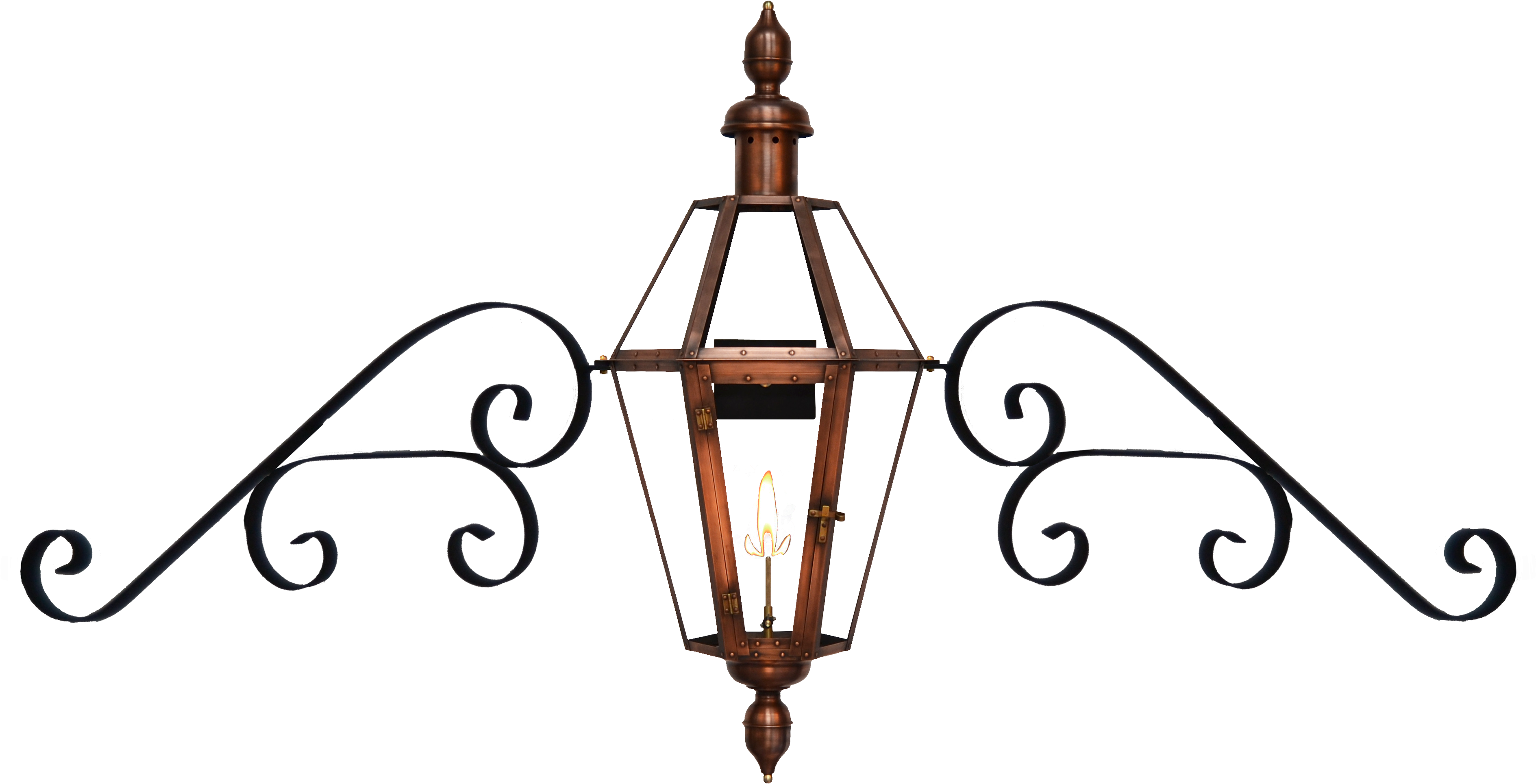 Mount Vernon With Fancy Mustache Bracket And London - Lantern With Mustache Scroll (3780x2132), Png Download