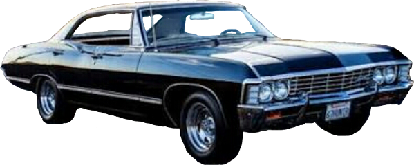 Supernarural Spn Akf Spnfamily Impala - Classic Impala Chevrolet In A Transparent Background (599x240), Png Download