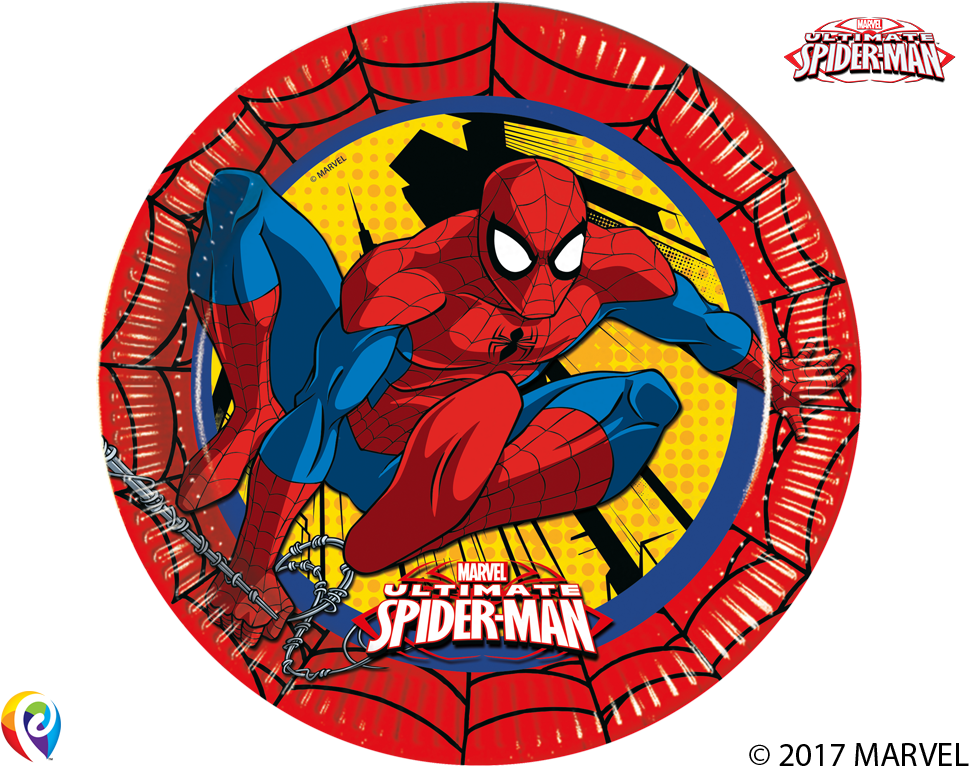 Ultimate Spiderman Paper Plates - 8 Marvel's Ultimate Spider-man Party Paper Dinner Plates (1000x800), Png Download