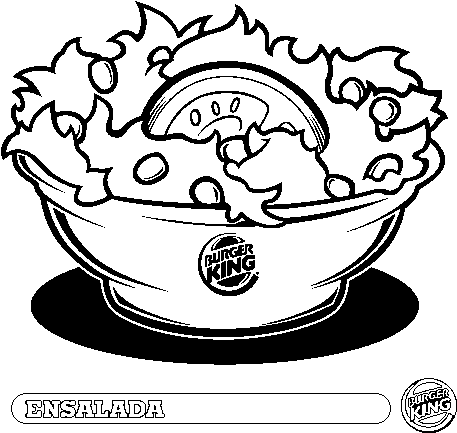 Dibujo De Ensalada Burguer King Para Colorear - Ensalada De Tomate Para Colorear (600x470), Png Download