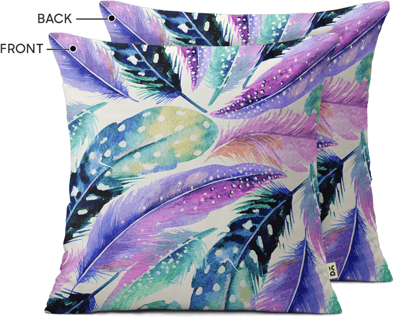 Dailyobjects Feathers In Purple 18" Cushion Cover Two - East Urban Home 'feathers' Print On Metal, Purple (900x900), Png Download