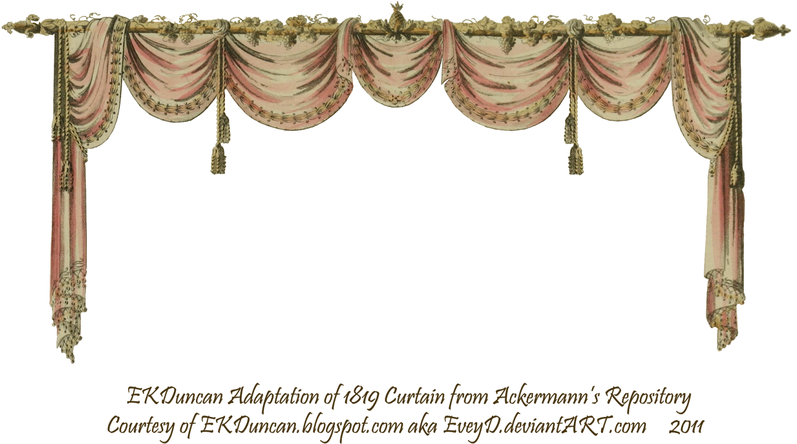 Original Pink Version - Gold Stage Curtain Png (1600x876), Png Download