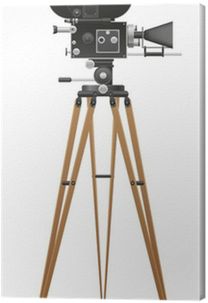 Old Movie Camera Vector Illustration Canvas Print • - Old Camera With Stand (400x400), Png Download