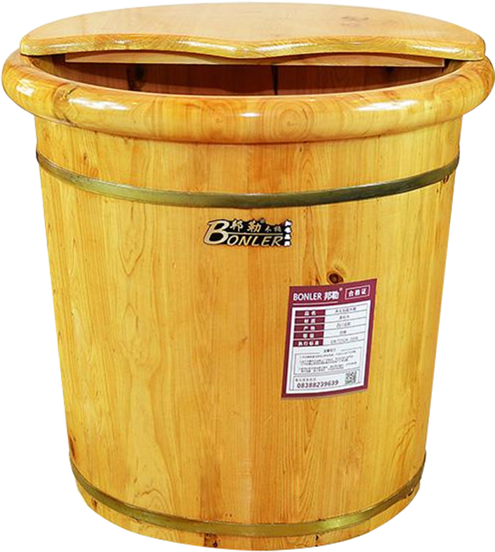 Household Adult Wooden Barrel Foot Bath Wooden Massage - Barrel (800x800), Png Download