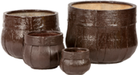 Fiber Glass Planter Wooden Barrel Small - Apartment (601x500), Png Download