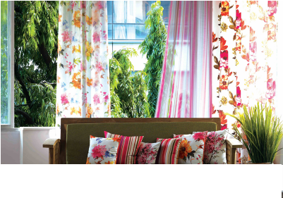 Floral Curtains - Curtain (400x300), Png Download