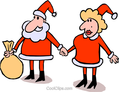 Papai Noel E Mamãe Noel Livre De Direitos Vetores Clip - Desenho Do Mamae Noel (480x371), Png Download