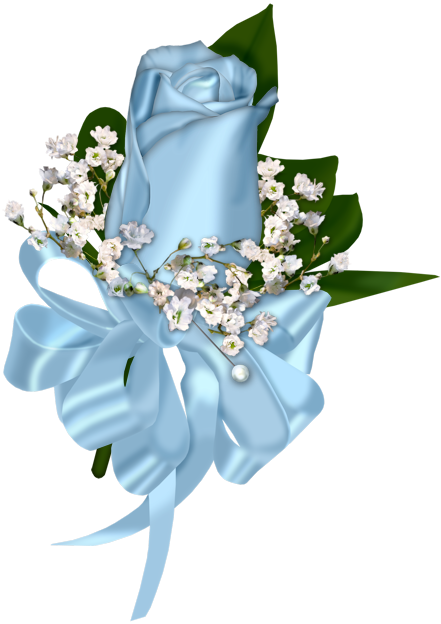 Abstract Stylized Flowers Over Light Blue Grungy Background - Light Blue Rose Clip Art (441x624), Png Download