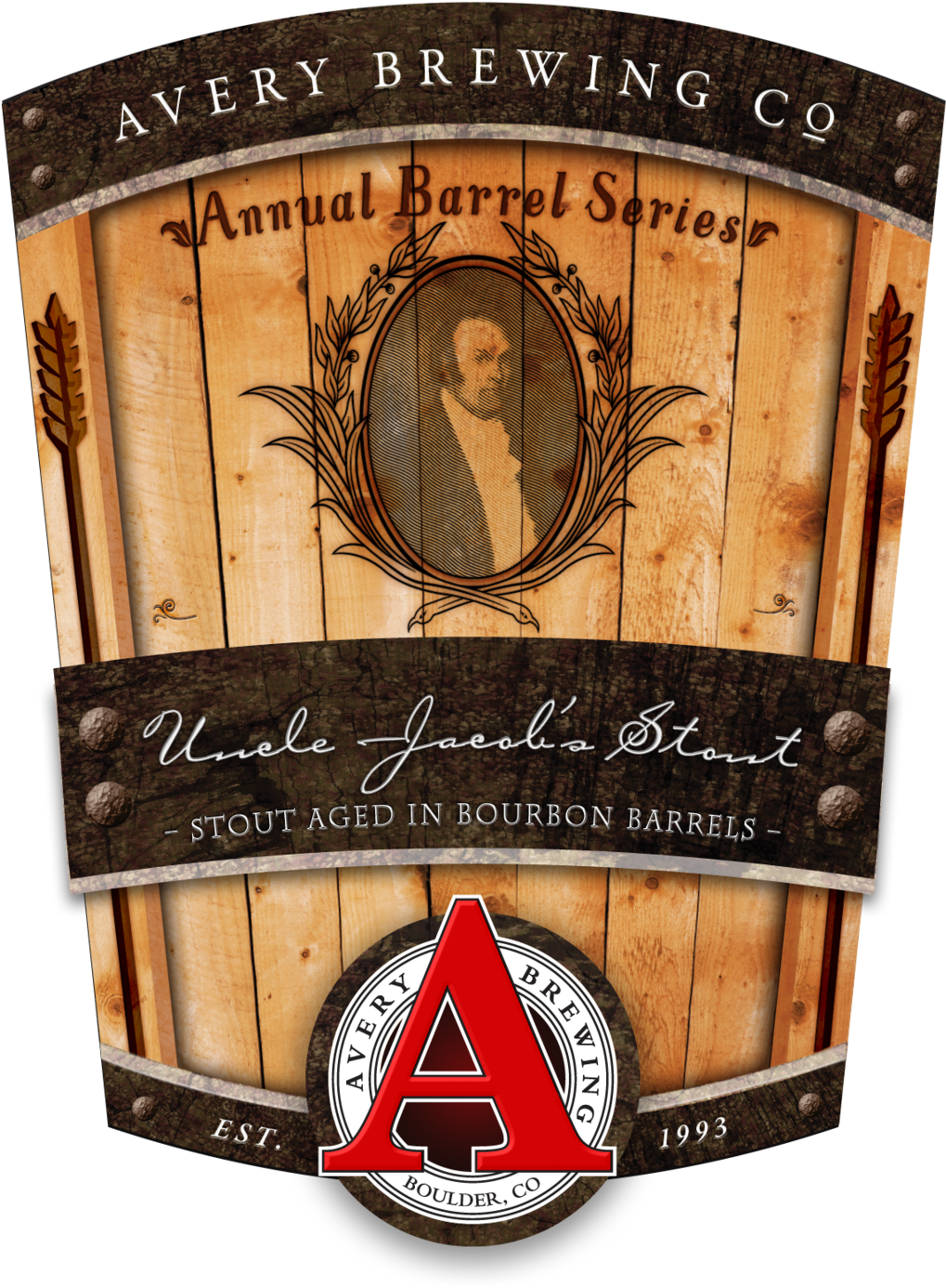 See All Beers - Uncle Jacob's Stout - Avery Brewing Company (1113x1392), Png Download