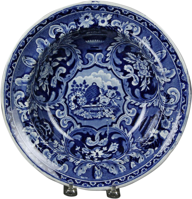Charming Circa 1825 Staffordshire Transferware Deep - Nossa Senhora Dos Mártires (838x838), Png Download