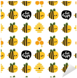 Seamless Pattern With Cartoon Bees And Beehive For - Daniela Blume En Splash (400x400), Png Download