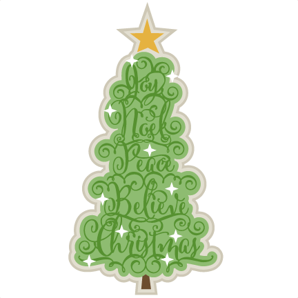 Christmas Word Tree Scrapbook Clip Art Christmas Cut - Christmas Day (432x432), Png Download