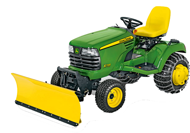 X728 With 54 Inch Quick Hitch Front Blade Attachment - John Deere Tractor With Blade (642x462), Png Download