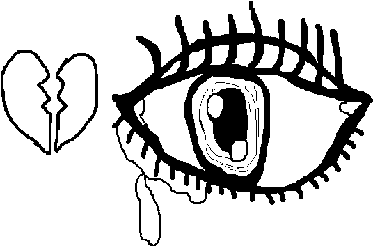 Dibujo De Ojo Triste Para Colorear - Tristeza De Amor Desenho (600x470), Png Download