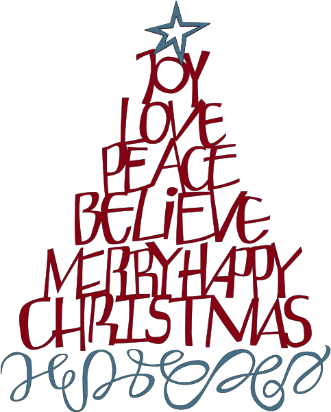 Christmas Word Tree - Christmas Tree (600x600), Png Download