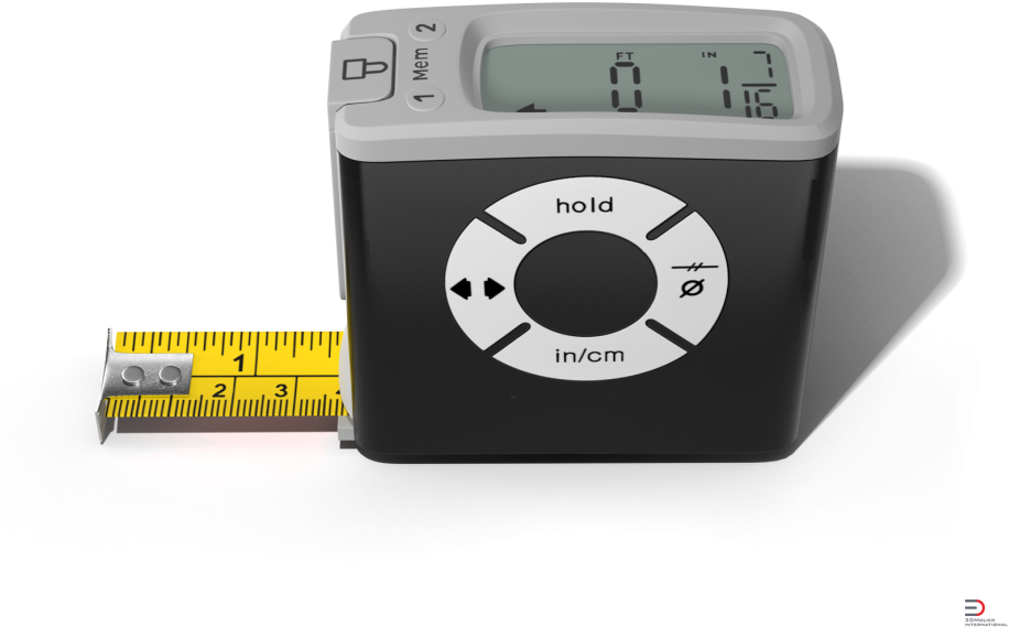 1 Digital Tape Measure Black Royalty-free 3d Model - Scale (920x690), Png Download