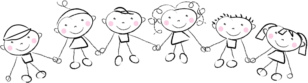Kids Holding Hands - Kids Holding Hands Clip Art Black And White (1024x276), Png Download