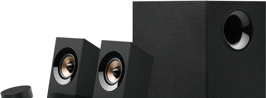 Computer Speakers - Logitech Z533 Multimedia 2.1 Speaker System (1600x327), Png Download