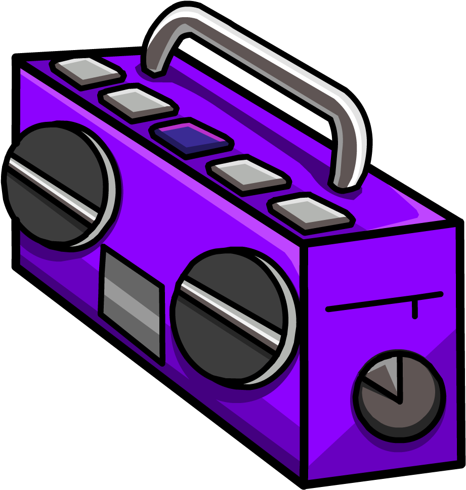 Purple Boom Box - Club Penguin Radio Item (968x968), Png Download