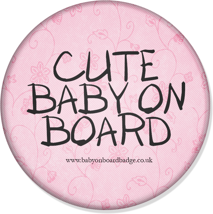 Cute Baby On Board Badge Pink - Circle (748x738), Png Download