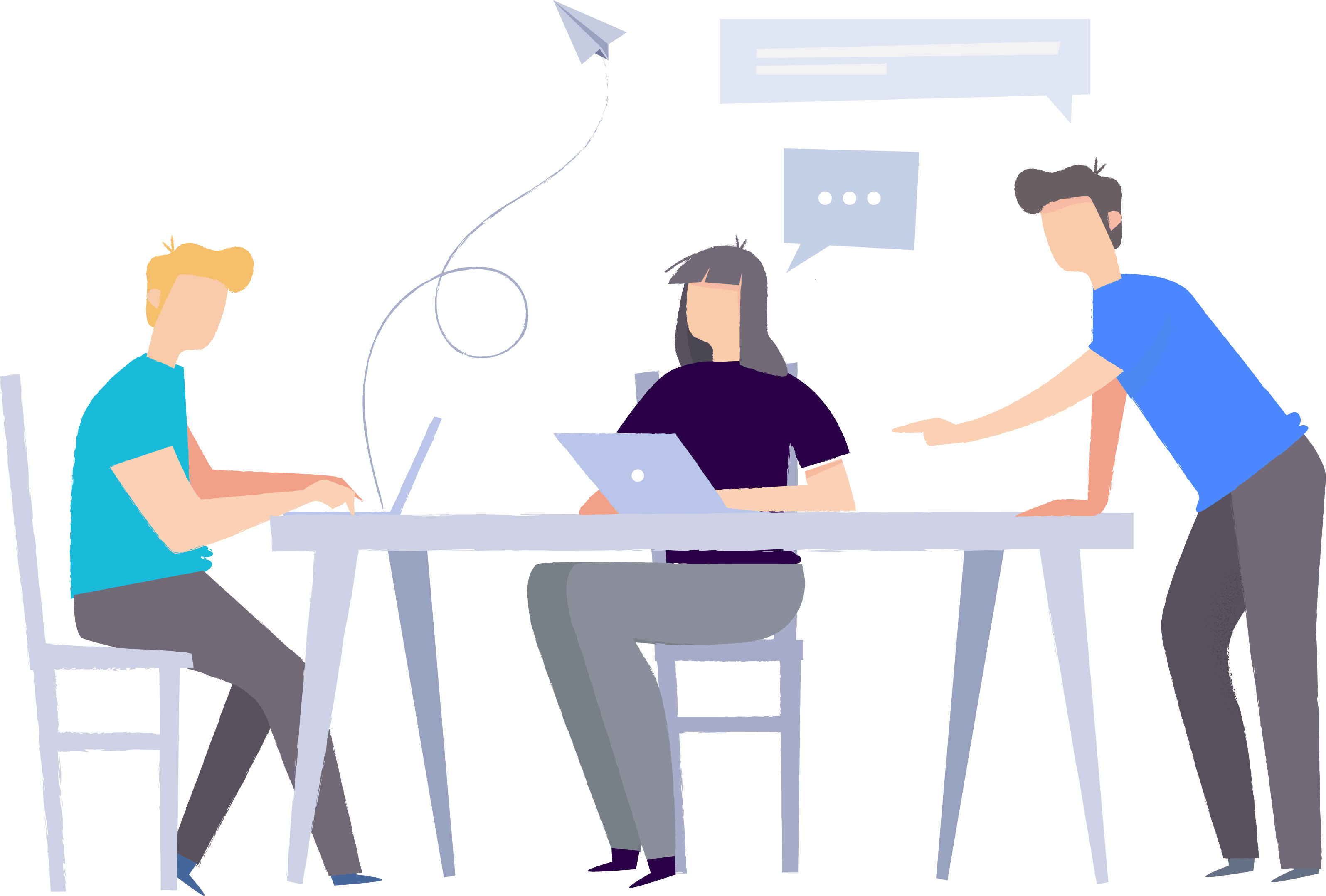 People On Computers - Teamwork (3190x2156), Png Download